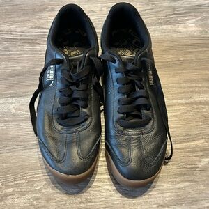 Puma Roma Black Leather Men's Shoes US 10.5